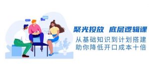 聚光投放底层逻辑课，从基础知识到计划搭建，助你降低开口成本十倍-Z网创