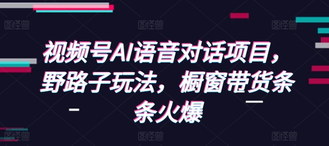 视频号AI语音对话项目,野路子玩法,橱窗带货条条火爆-Z网创