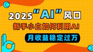 2025“ AI ”风口，新手小白如何利用ai，每月收益稳定过万-Z网创
