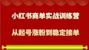 小红书商单实战训练营，从0到1教你如何变现，从起号涨粉到稳定接单，适合新手-Z网创