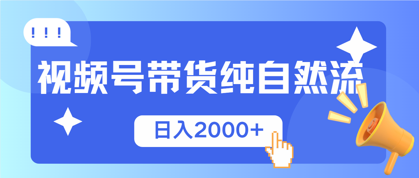 视频号带货，纯自然流，起号简单，爆率高轻松日入2000+-Z网创