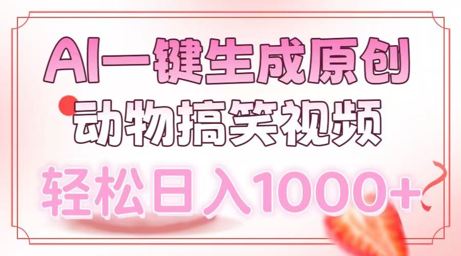 AI一键生成原创动物搞笑视频，轻松日入1000+-Z网创