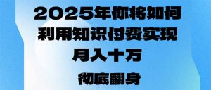 2025年,你将如何利用知识付费实现月入十万,甚至年入百万?-Z网创