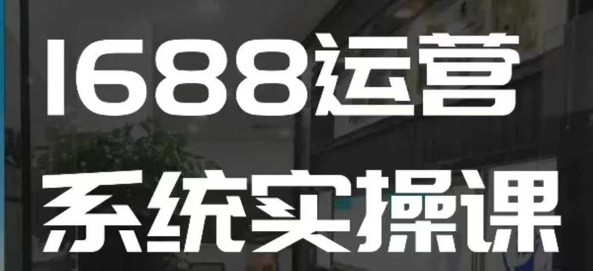 1688高阶运营系统实操课，快速掌握1688店铺运营的核心玩法-Z网创