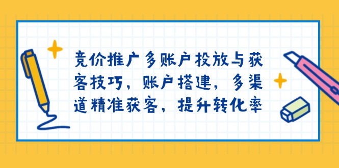 竞价推广多账户投放与获客技巧,账户搭建,多渠道精准获客,提升转化率-Z网创