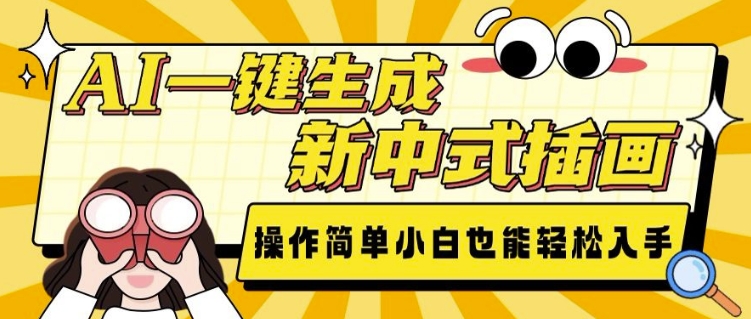 AI一键生成新中式插画, 操作简单,小白也能轻松入手-Z网创