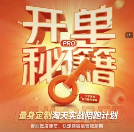 淘宝开单秘籍PRO,量身定制淘天实战陪跑计划,告别做店迷茫、快速突破运营瓶颈期-Z网创