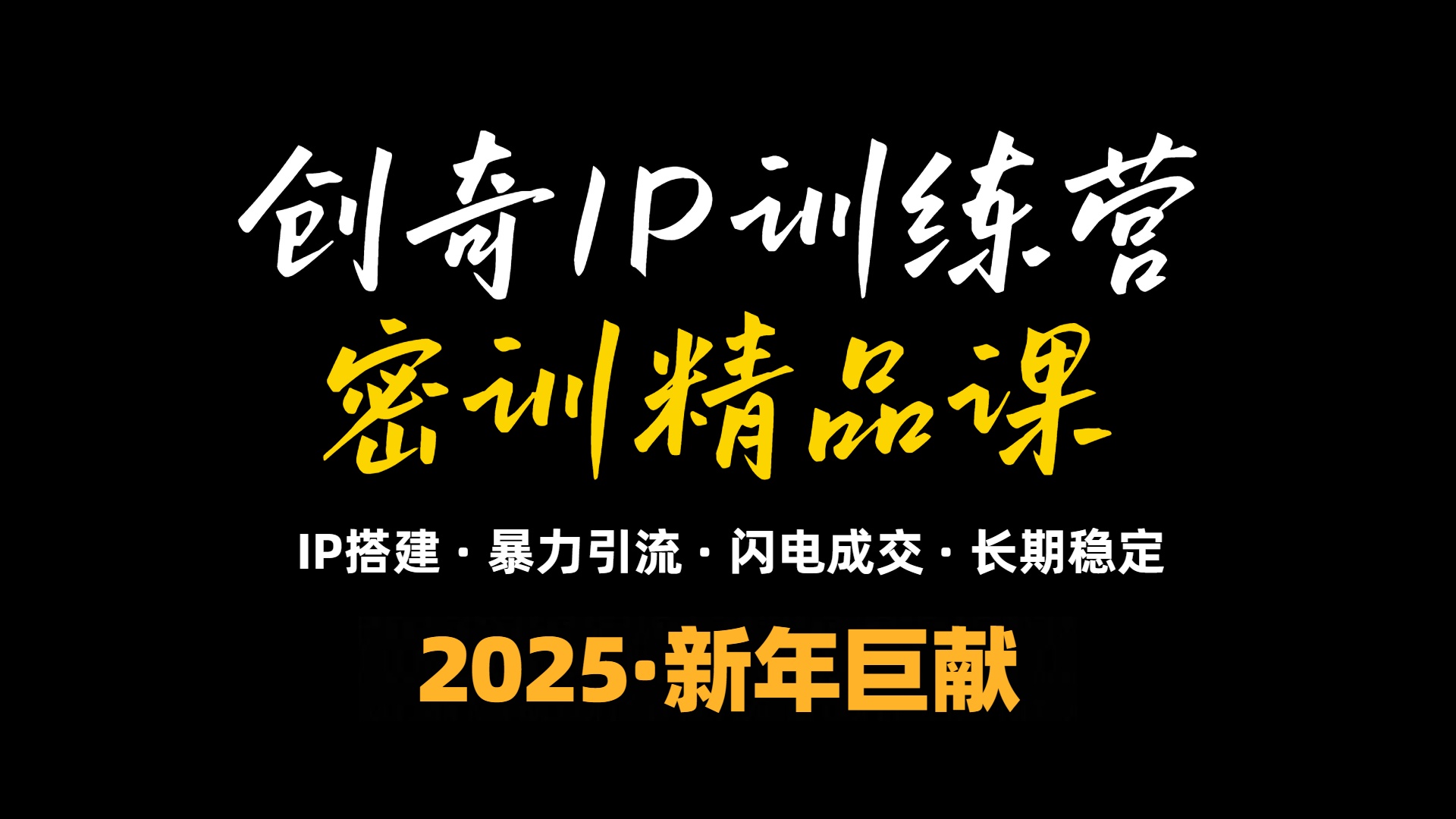 2025年“知识付费IP训练营”小白避坑年赚百万，暴力引流，闪电成交-Z网创