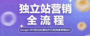 独立站营销全流程,Google SEO优化,社媒站外引流,独家营销技巧-Z网创