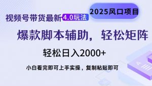 视频号带货最新4.0玩法,作品制作简单,当天起号,复制粘贴,轻松矩阵...-Z网创