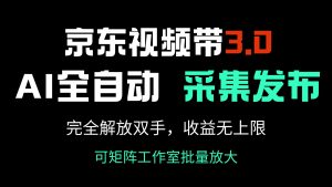 京东视频带货3.0，Ai全自动采集＋自动发布，完全解放双手，收入无上限...-Z网创