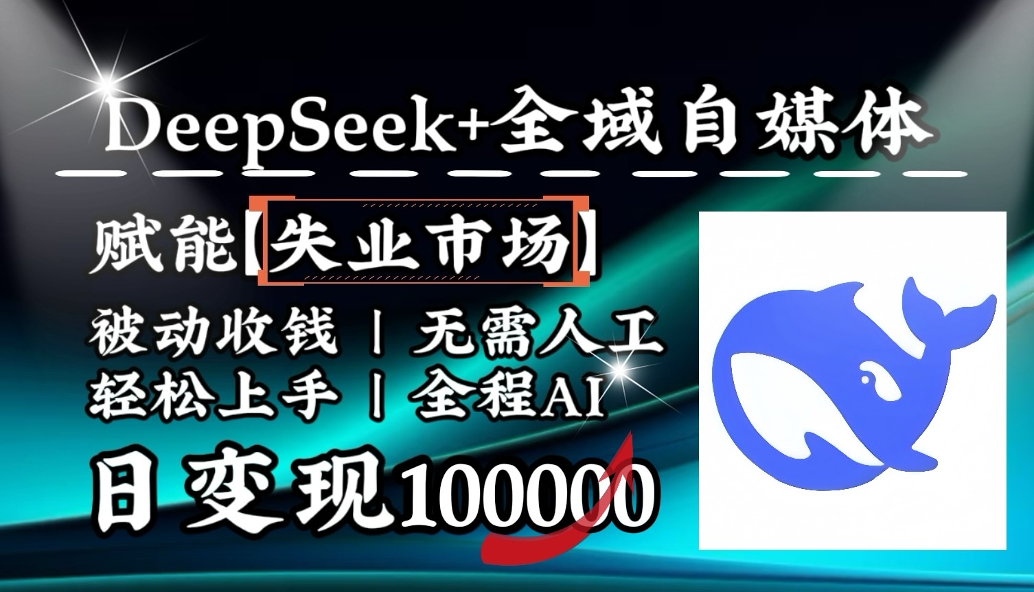 降维打击，DeepSeek+失业市场，全自动操作，结合人人刚需，单月利润轻松破100000＋-Z网创