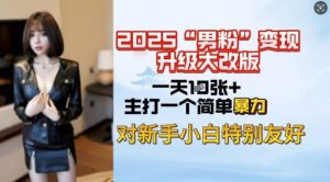 2025男粉变现全新玩法升级,日入上千简简单单,小白可轻松上手-Z网创