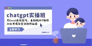 chatgpt实战班,学Excel高效技巧,自动化PPT制作,小红书爆款笔记创作秘籍-Z网创