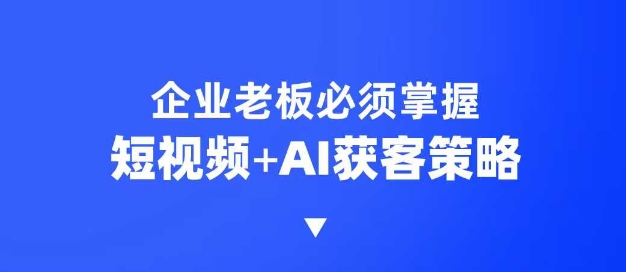 企业短视频AI获客霸屏流量课，6步短视频+AI突围法，3大霸屏抢客策略-Z网创