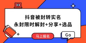 抖音被封转实名攻略，永久封禁也能限时解封，分享解封后高效选品技巧-Z网创