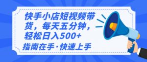 2025最新快手小店运营，单日变现500+  新手小白轻松上手！-Z网创
