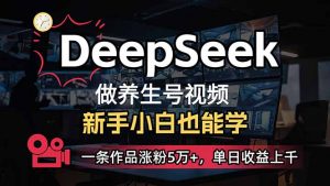 小白用DeepSeek做养生号，一条作品涨粉5万+，单日收益上千-Z网创