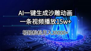 AI一键生成沙雕动画一条视频播放15Wt轻轻松松月入30000+-Z网创