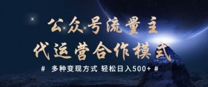 公众号流量主代运营  多种变现方式 轻松日入5张【揭秘】-Z网创
