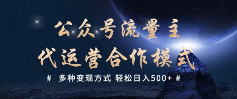 公众号流量主代运营 多种变现方式 轻松日入5张【揭秘】-Z网创