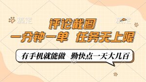 评论截图,一分钟一单,有手机就能做,任务无上限,轻松一天大几百-Z网创