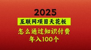 2025项目天花板，普通怎么通过知识付费翻身，年入百个【揭秘】-Z网创