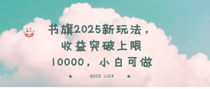 书旗2025新玩法，收益突破上限10000，小白可做-Z网创
