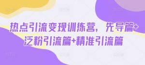 热点引流变现训练营，先导篇+泛粉引流篇+精准引流篇-Z网创