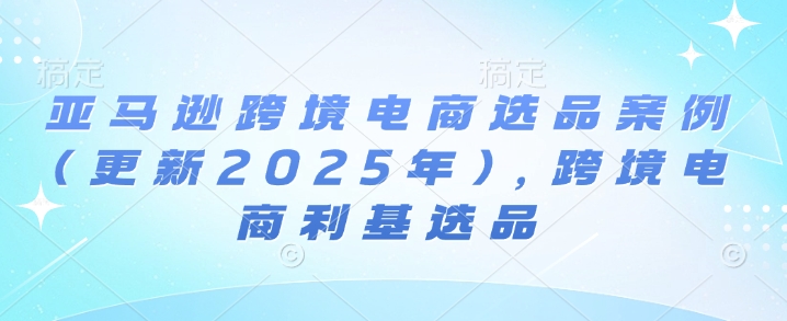 亚马逊跨境电商选品案例(更新2025年3月),跨境电商利基选品-Z网创