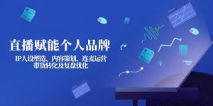 直播赋能个人品牌:IP人设塑造、内容策划、连麦运营、带货转化及复盘优化-Z网创