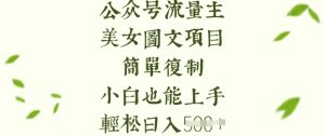 流量主长期收益项目，美女图片简单复制，小白也能上手，轻松日入5张-Z网创