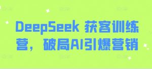 DeepSeek 获客训练营,破局AI引爆营销-Z网创