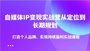 自媒体IP变现实战营从定位到长期规划,打造个人品牌、实现持续盈利实战课程-Z网创