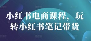 小红书电商课程，玩转小红书笔记带货-Z网创