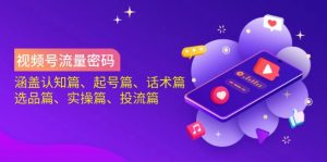 视频号流量密码：涵盖认知篇、起号篇、话术篇、选品篇、实操篇、投流篇-Z网创