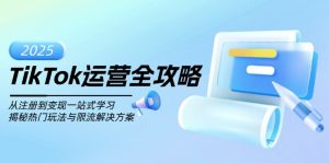 TikTok运营全攻略,从注册到变现一站式学习,揭秘热门玩法与限流解决方案-Z网创