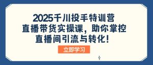 2025千川投手特训营：直播带货实操课，助你掌控直播间引流与转化！-Z网创