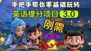 英语提分项目3.0,私域高客单价,刚需,月入3-10个-Z网创