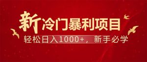 项目名称:每天一小时,轻松到手1000,冷门赚钱项目!-Z网创