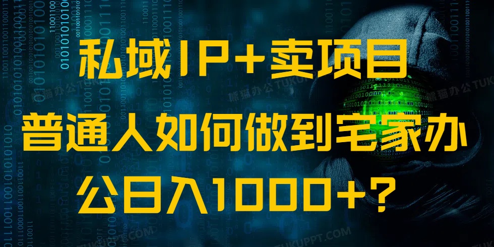 私域IP+卖项目,普通人如何做到宅家办公实现日入1000+-Z网创