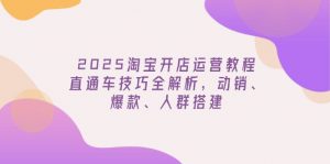 2025淘宝开店运营教程更新,直通车技巧全解析,动销、爆款、人群搭建-Z网创
