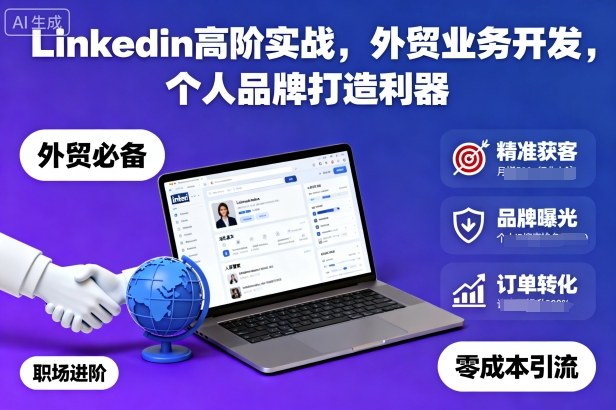 Linkedin高阶实战,外贸业务开发,个人品牌打造利器-Z网创