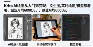 Krita AI绘画从入门到变现:文生图/实时绘画/模型部署,副业月均6000元-Z网创
