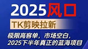 2025风口TK剪映capcut拉新项目，极限高客单，市场空白，2025下半年真正的蓝海项目-Z网创
