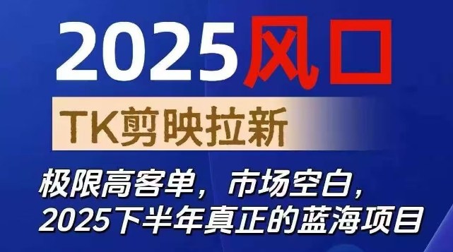 2025风口TK剪映capcut拉新项目,极限高客单,市场空白,2025下半年真正的蓝海项目-Z网创