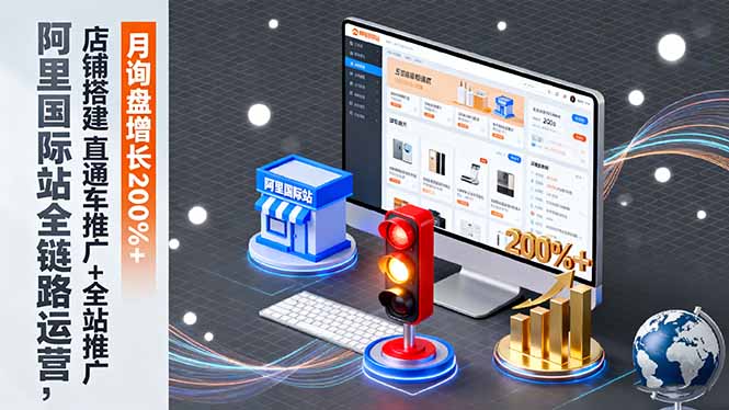 阿里国际站全链路运营,店铺搭建+直通车推广+全站推广,月询盘增长200%+-Z网创