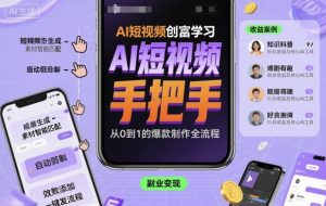 AI短视频创富学习,手把手教会你制作AI短视频-Z网创