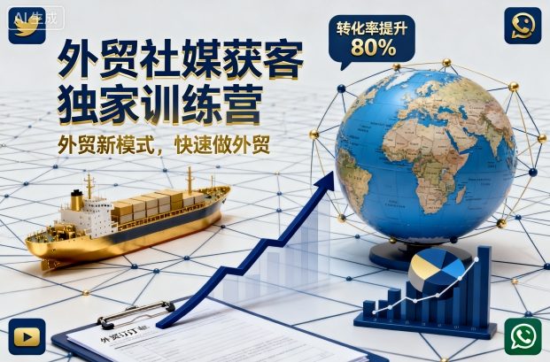 外贸社媒获客独家训练营,外贸新模式,快速做外贸-Z网创