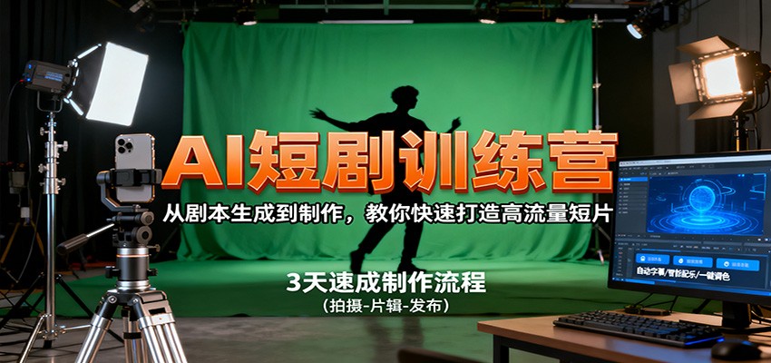 AI短剧训练营，从剧本生成到制作，教你快速打造高流量短片-Z网创